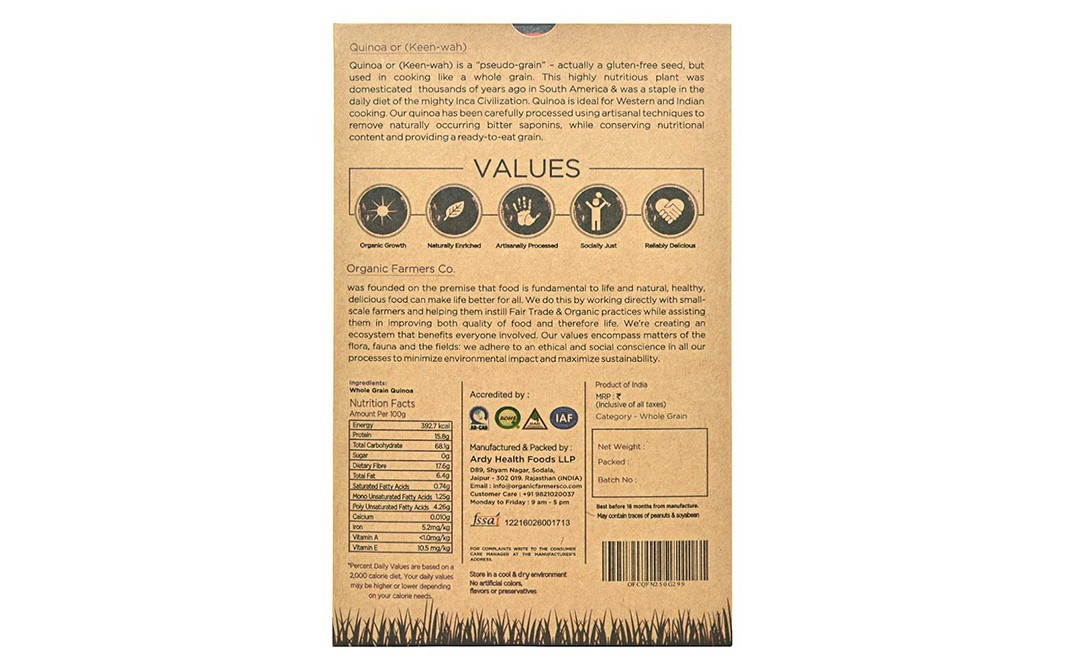 Organic Farmers Co. Quinoa Whole Grain    Box  250 grams